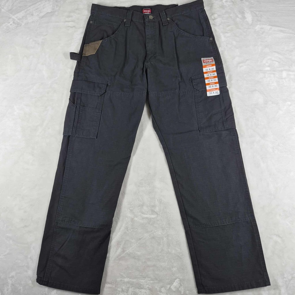 Wrangler Ranger‎ Pants Men's 32x30 Black Workwear Ripstop Relaxed Fit Work NWT